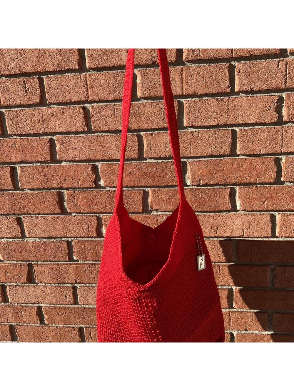 Jacqueline Ferrar Red Knit Shoulder Bag